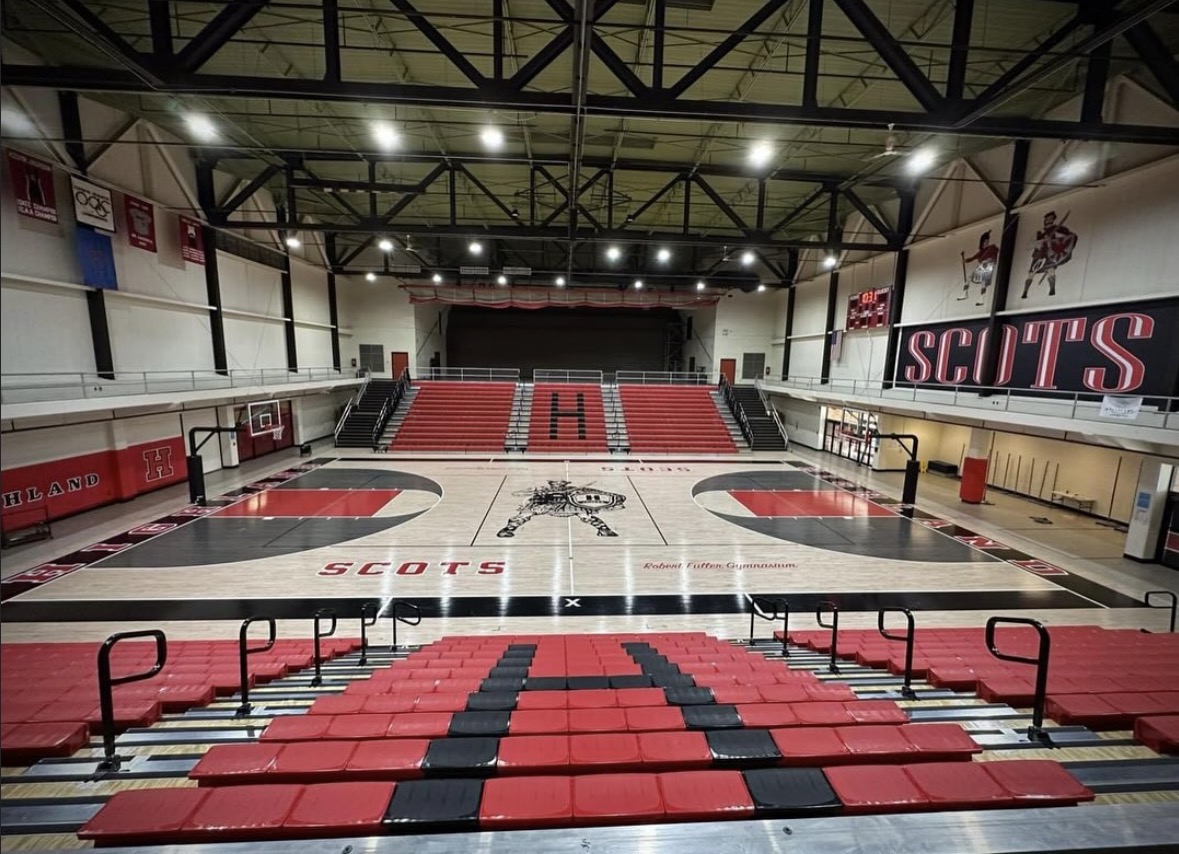 Highland Middle School court in Anderson, Indiana