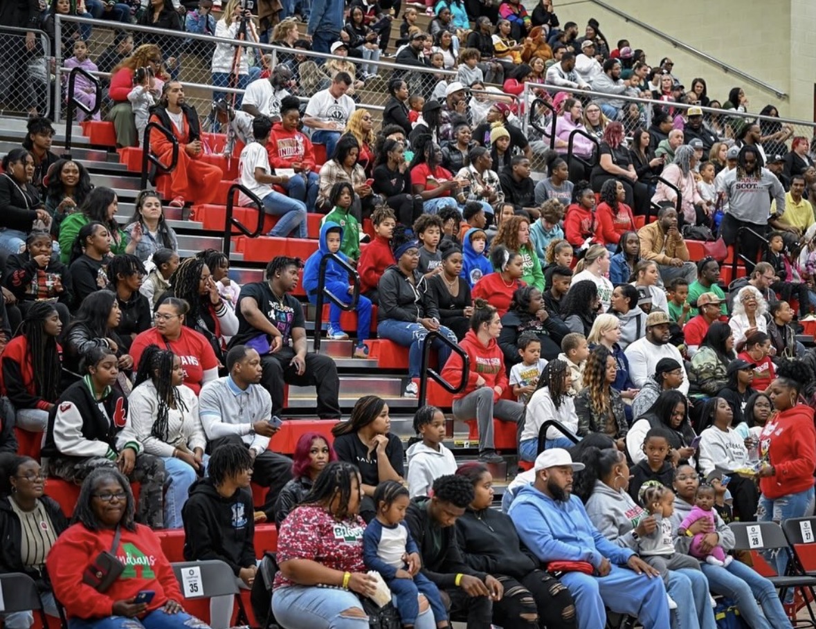 Packed crowd inside Highland Middle School on game day
